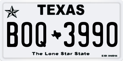 TX license plate BOQ3990