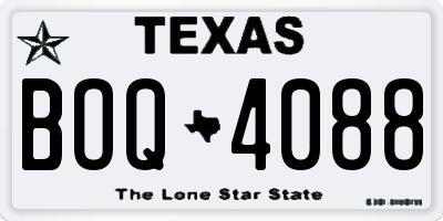 TX license plate BOQ4088