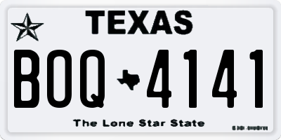 TX license plate BOQ4141