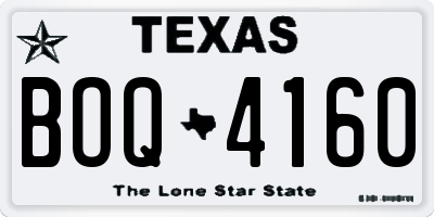 TX license plate BOQ4160