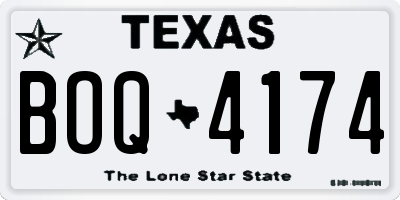 TX license plate BOQ4174