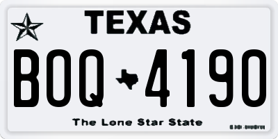 TX license plate BOQ4190