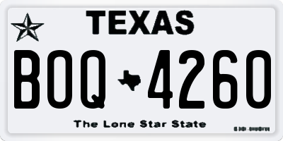 TX license plate BOQ4260