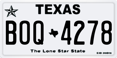 TX license plate BOQ4278