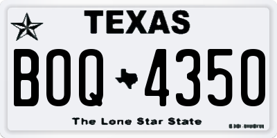 TX license plate BOQ4350