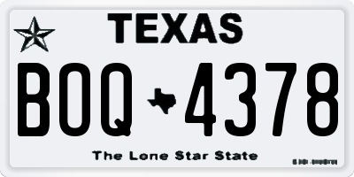 TX license plate BOQ4378