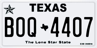 TX license plate BOQ4407