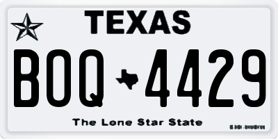 TX license plate BOQ4429