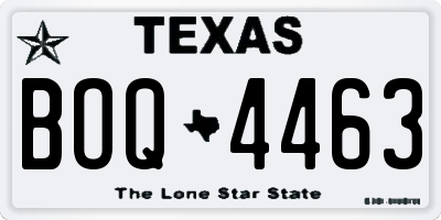 TX license plate BOQ4463