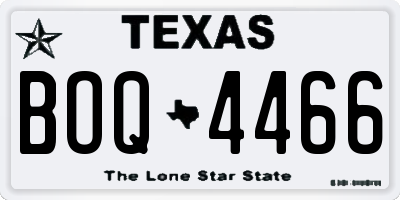 TX license plate BOQ4466