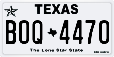 TX license plate BOQ4470