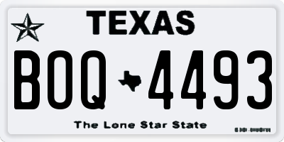 TX license plate BOQ4493