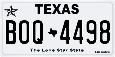 TX license plate BOQ4498