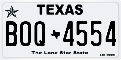 TX license plate BOQ4554