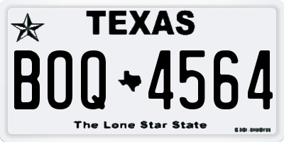 TX license plate BOQ4564