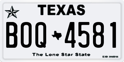 TX license plate BOQ4581