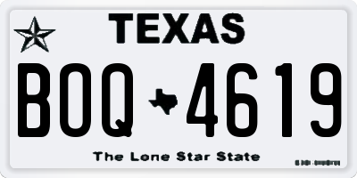 TX license plate BOQ4619
