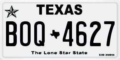TX license plate BOQ4627