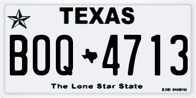 TX license plate BOQ4713