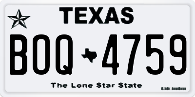 TX license plate BOQ4759