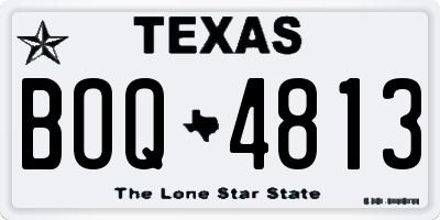 TX license plate BOQ4813