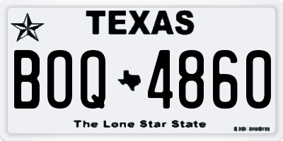 TX license plate BOQ4860