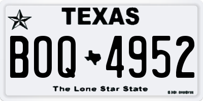 TX license plate BOQ4952
