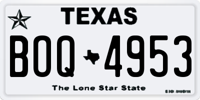 TX license plate BOQ4953