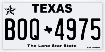 TX license plate BOQ4975