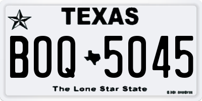 TX license plate BOQ5045