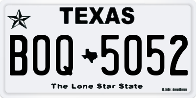 TX license plate BOQ5052