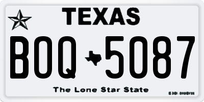 TX license plate BOQ5087
