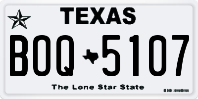TX license plate BOQ5107