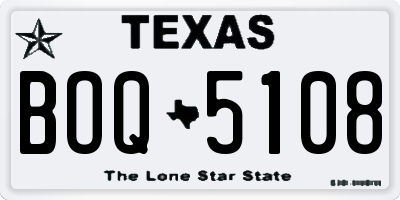 TX license plate BOQ5108