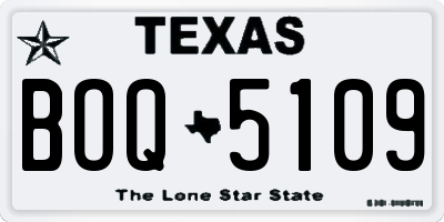 TX license plate BOQ5109