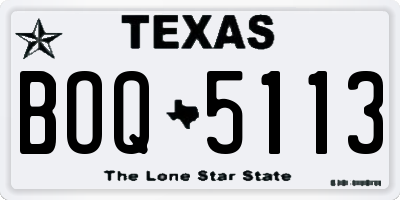 TX license plate BOQ5113