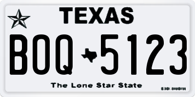TX license plate BOQ5123