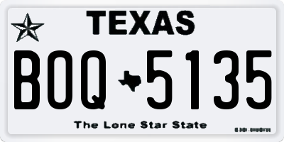 TX license plate BOQ5135