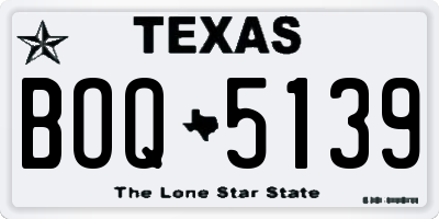 TX license plate BOQ5139