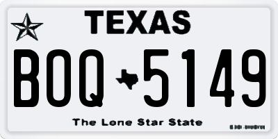 TX license plate BOQ5149