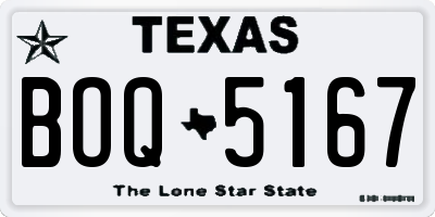 TX license plate BOQ5167