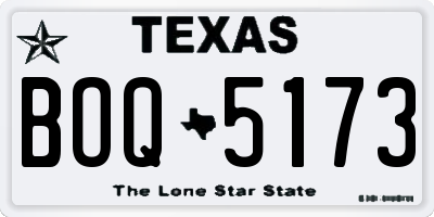 TX license plate BOQ5173