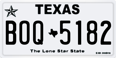 TX license plate BOQ5182