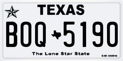 TX license plate BOQ5190