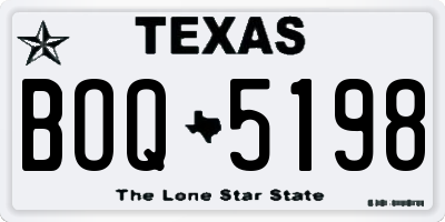 TX license plate BOQ5198