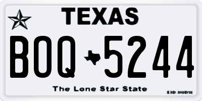 TX license plate BOQ5244