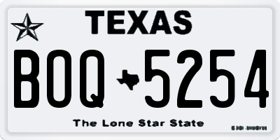 TX license plate BOQ5254