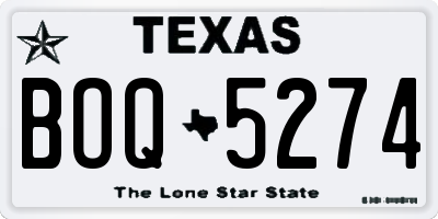 TX license plate BOQ5274