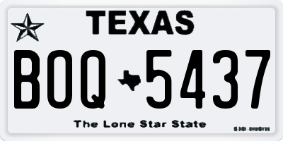 TX license plate BOQ5437