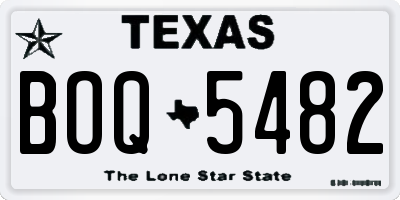 TX license plate BOQ5482